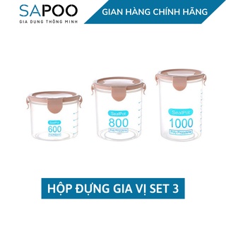 Hộp bảo quản thực phẩm set 3 600ml/800ml/1000ml bằng nhựa pp an toàn sức khỏe, không mùi nhựa - gia dụng spoo