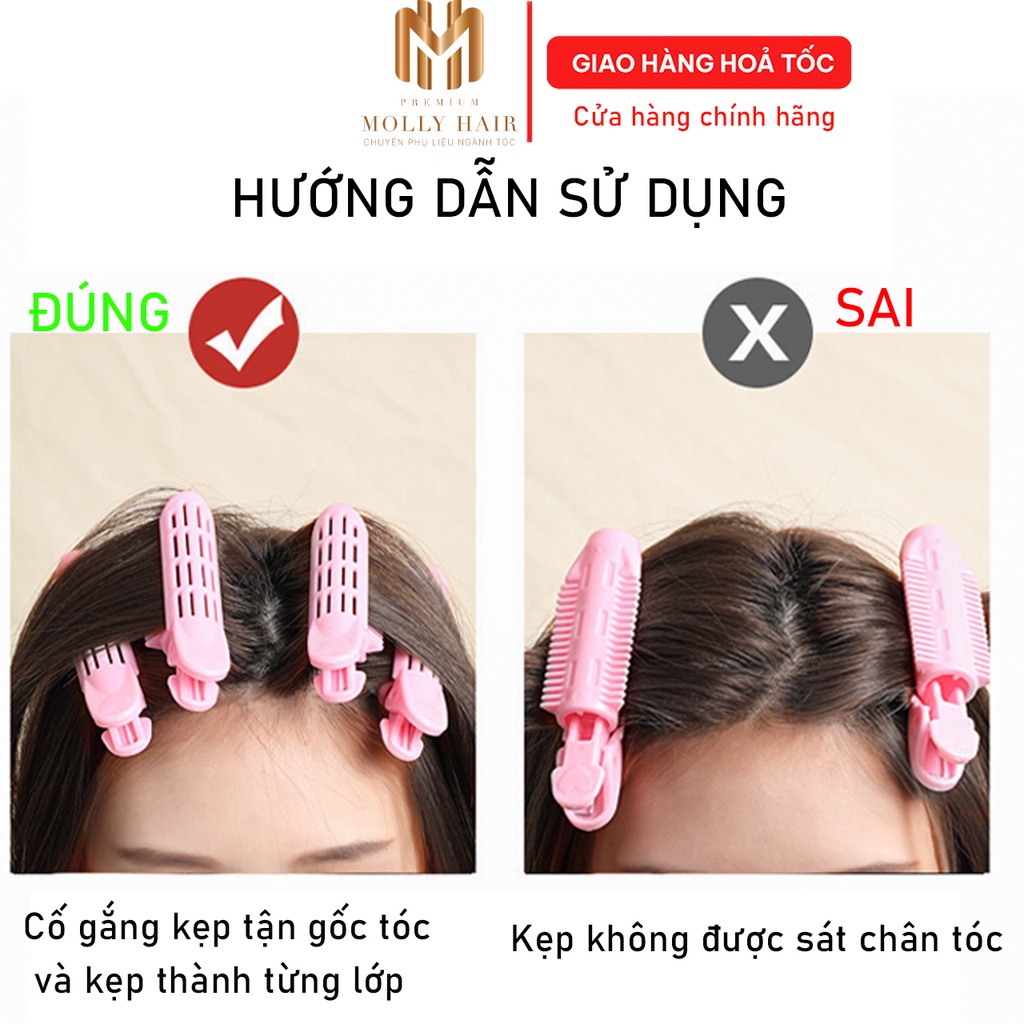 Kẹp phồng chân tóc mái tự dính, uốn mái thưa Hàn Quốc Mollyhair