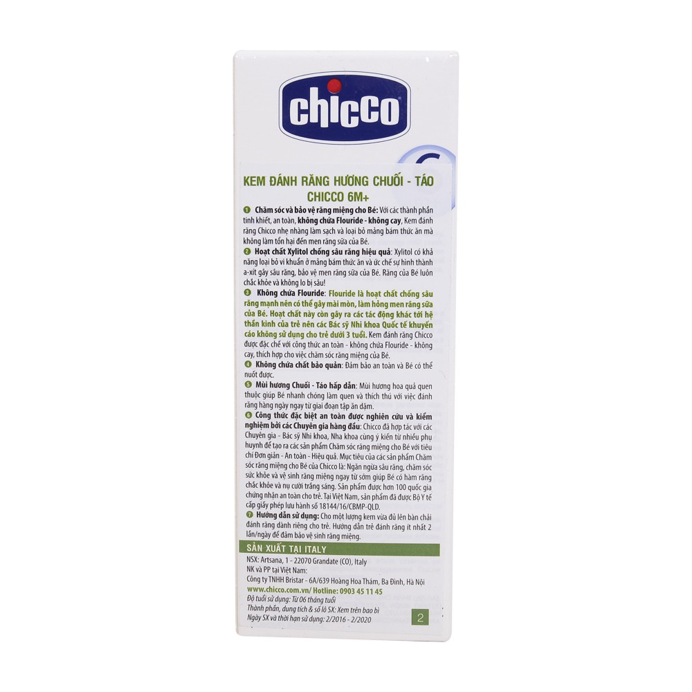 Kem đánh răng hương Chuối – Táo Chicco 6M+ cvspharmacy