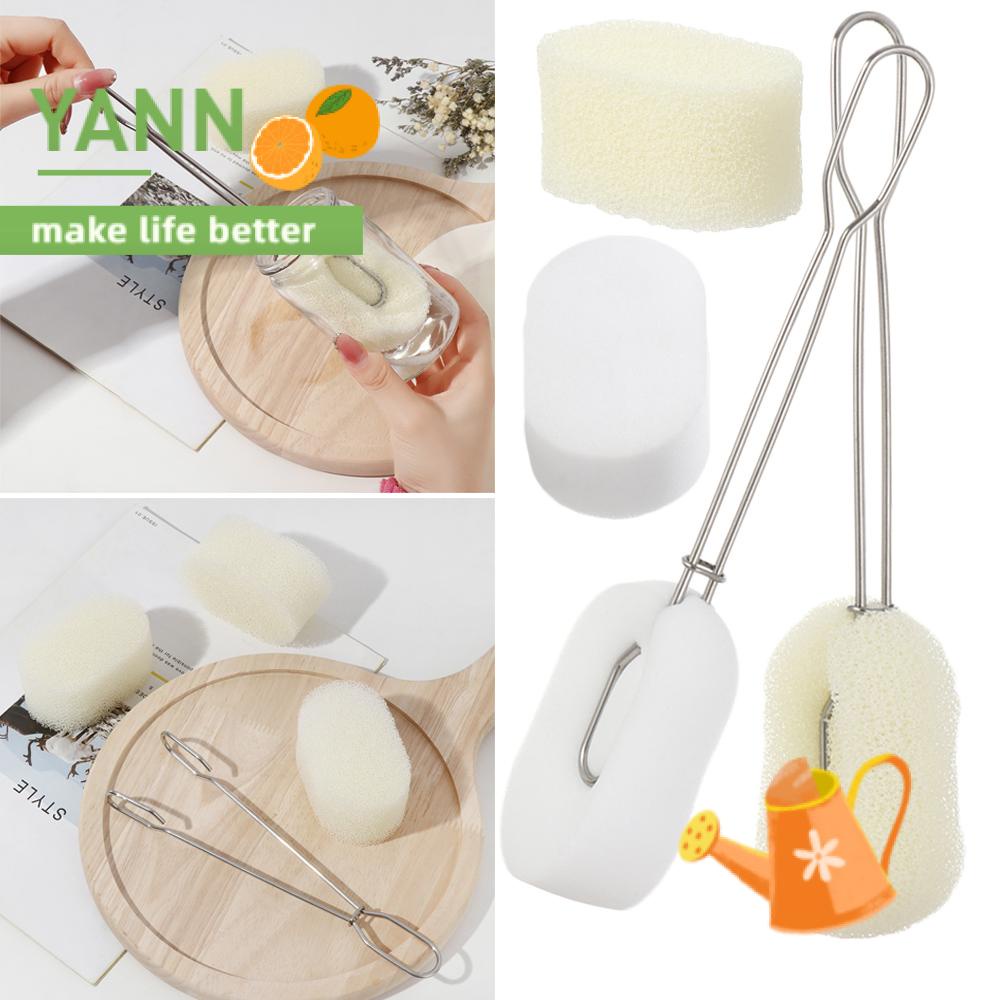 1/3 Dụng cụ rửa ly cốc tay cầm dài có thể tái sử dụng tiện lợi cho nhà bếp