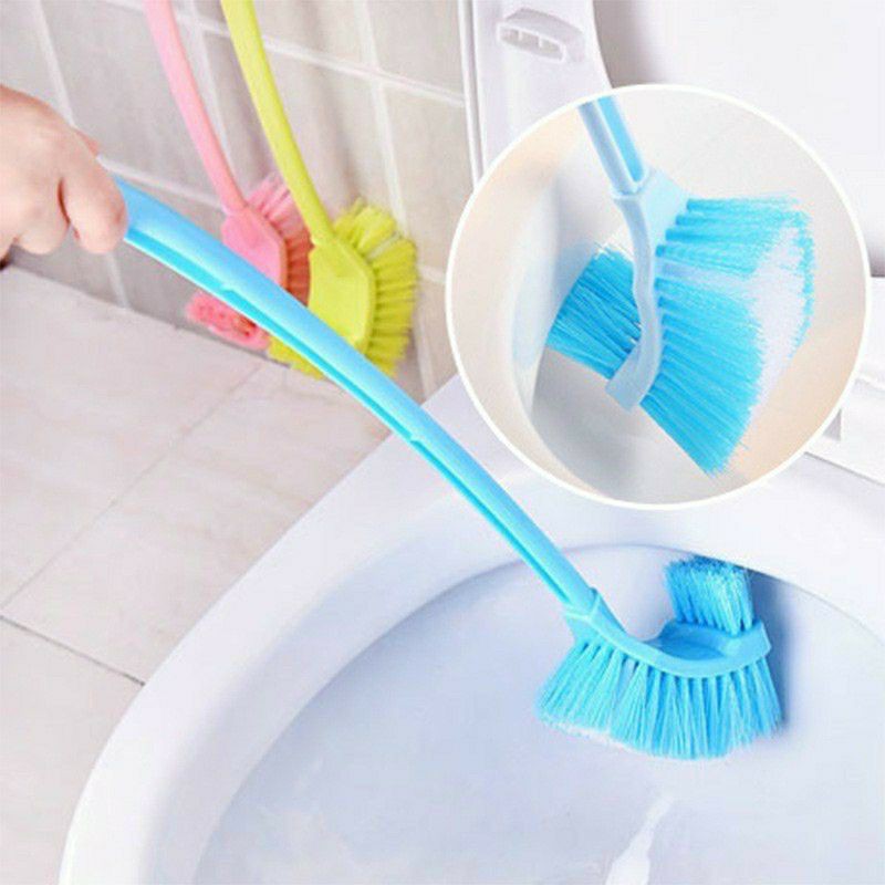 CỌ VỆ SINH TOILET 2 ĐẦU CÁN DÀI LÔNG MỀM BẰNG NHỰA**!