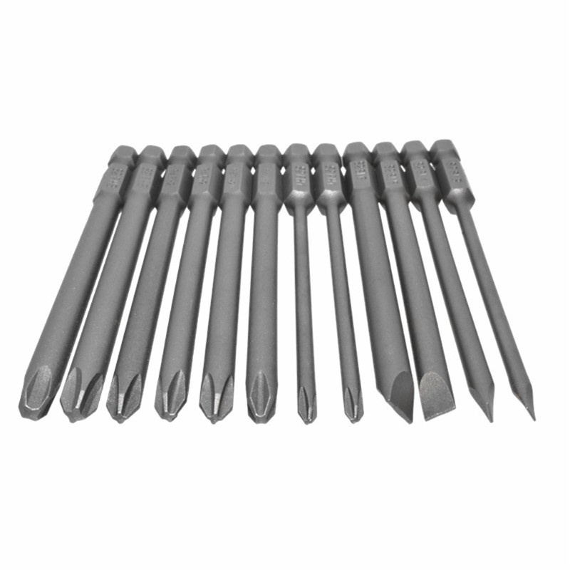 Bộ 12 Mũi Khoan Từ Tính Bằng Hợp Kim Thép S2 100mm