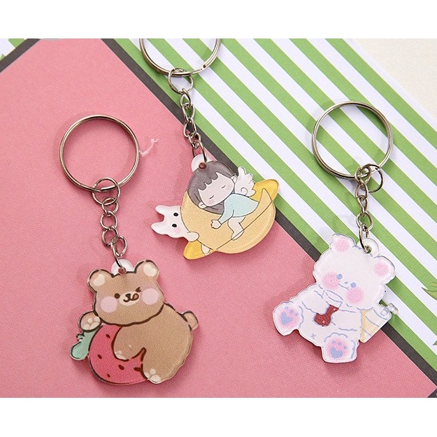 Móc khóa đa năng Chimi PK008 chất liệu Acrylic nhiều mẫu hoạt hình đáng yêu