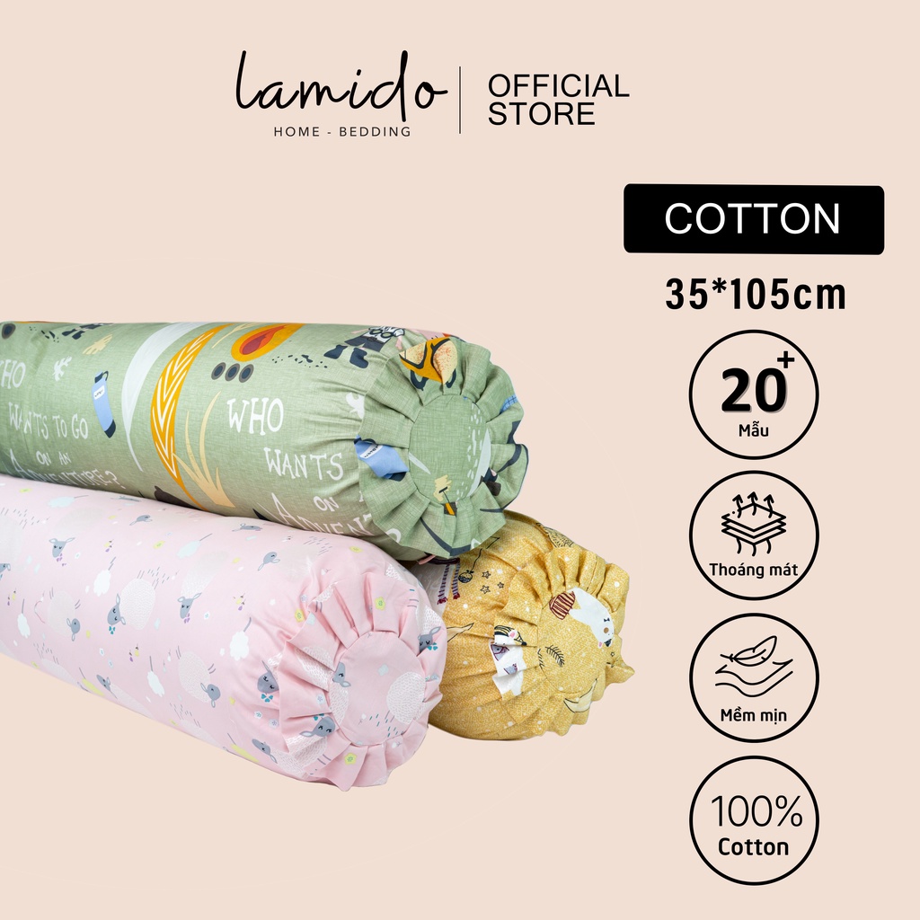 Vỏ gối ôm Premium Cotton Satin cao cấp LAMIDO 70x100, 60x80 cm trơn màu, bao gối ôm lụa có dây kéo khóa