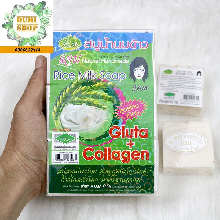 Lốc 12 cục xà bông gạo trắng da Thái Lan | BigBuy360 - bigbuy360.vn