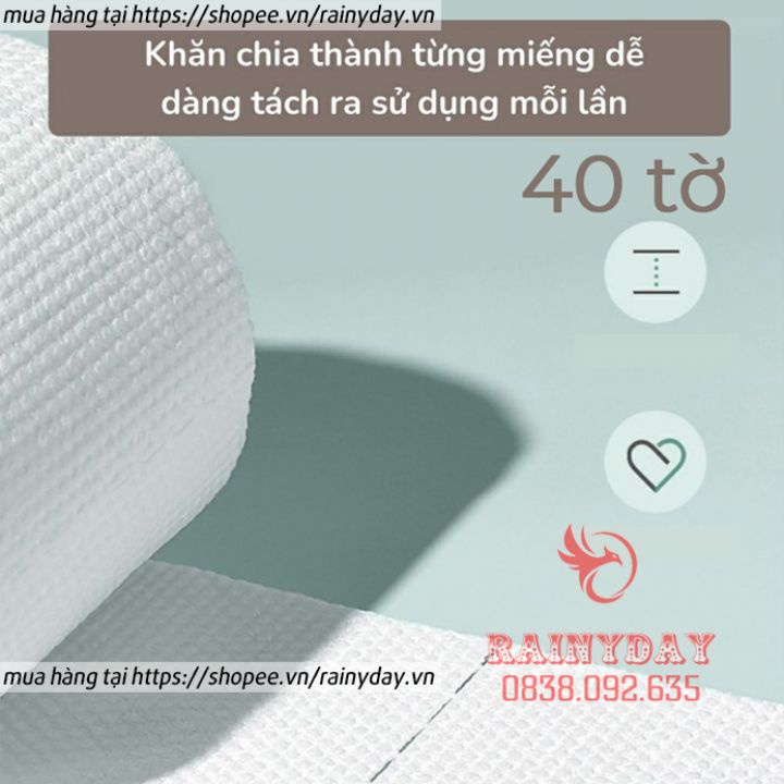 Khăn lau mặt khô Animerry dùng 1 lần, khăn tẩy trang lau khô ướt đa năng giấy cuộn cotton