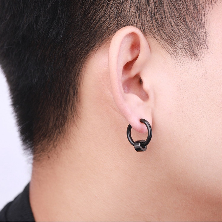 Bông Tai Nam Titan Không Rỉ Khoen Tròn TT 4117 - 1 Cặp