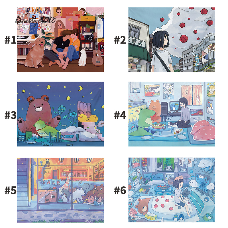 Thảm Treo Tường Phong Cách Hoạt Hình Trang Trí Phòng Ngủ | BigBuy360 - bigbuy360.vn