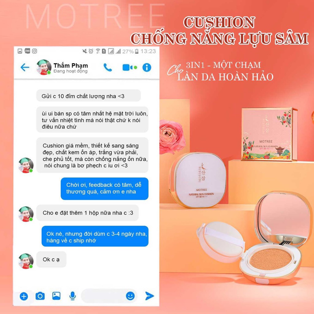 CUSHION Chống Nắng LỰU SÂM - Cushion Motree Phấn Phủ dưỡng da che khuyết điểm SPF 50+ PA+++ | BigBuy360 - bigbuy360.vn