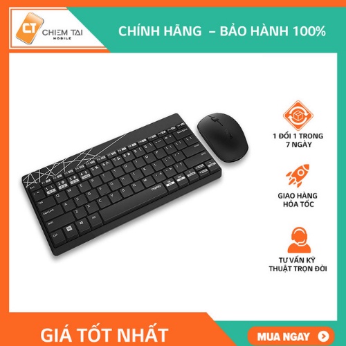 Bộ bàn phím, chuột không dây Rapoo 8000S