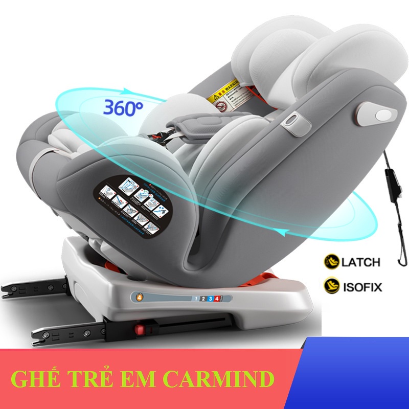 Ghế Trẻ Em CHÍNH HÃNG CARMIND Gắn Trên Xe Ô Tô Xoay 360 Độ