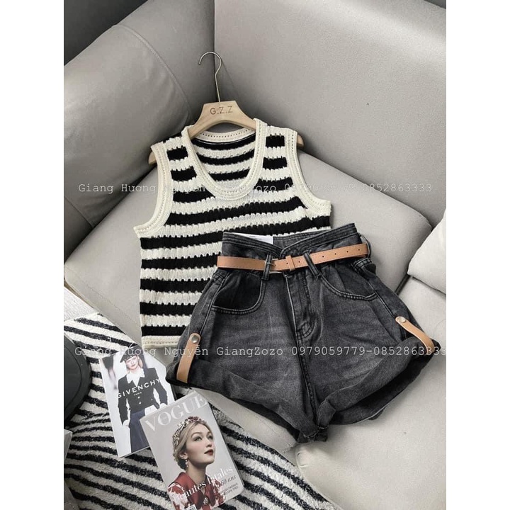 Áo ba lỗ kẻ mongtghi