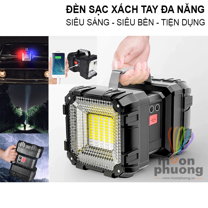 [FRSHIP 70K] Đèn sạc tích điện đèn sạc siêu sáng kiêm pin dự phòng đa năng cắm trại dã ngoại - MUÔN PHƯƠNG SHOP