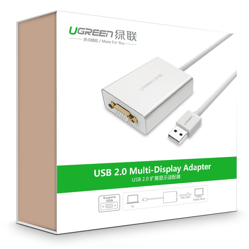 Cáp chuyễn USB 2.0 to Vga Cao Cấp Ugreen 40244 Chính Hãng