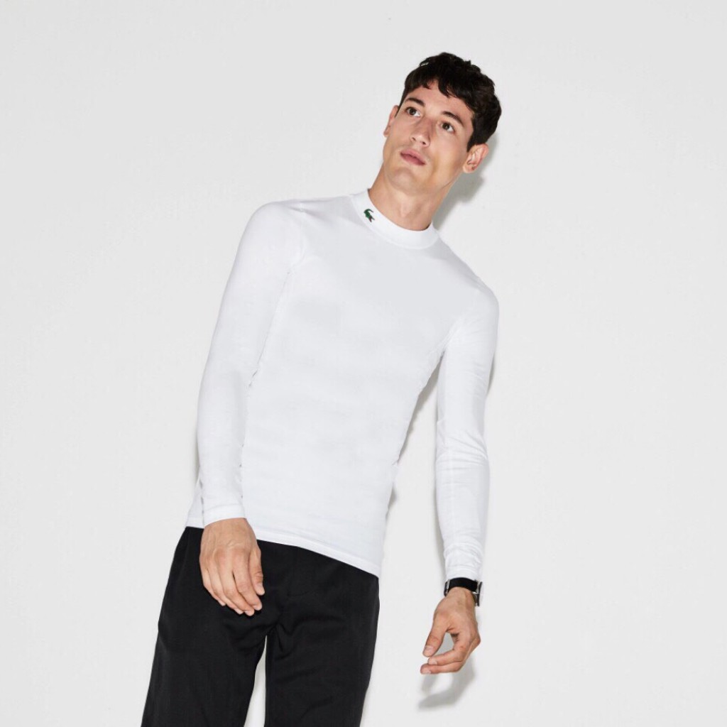 Áo phông nam nữ thun giữ nhiệt cotton cổ 3 phân - cổ tròn dài tay  co giãn 4 chiều - 2 màu Đen Trắng - mã LA01