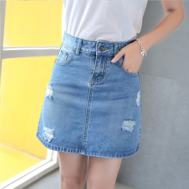 FS50K_Chân Váy Jeans Chữ A OHS4024-25