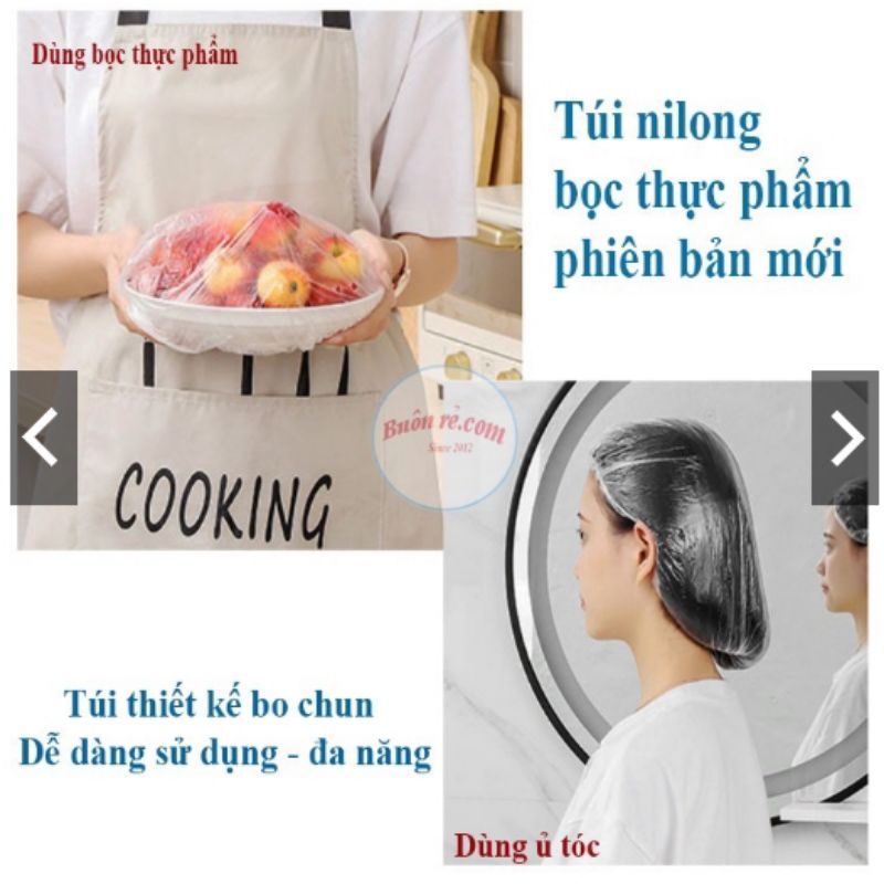 Túi 100 Màng Bọc Thực Phẩm Có Chun Co Dãn Tái Sử Dụng Kèm Túi Gấu