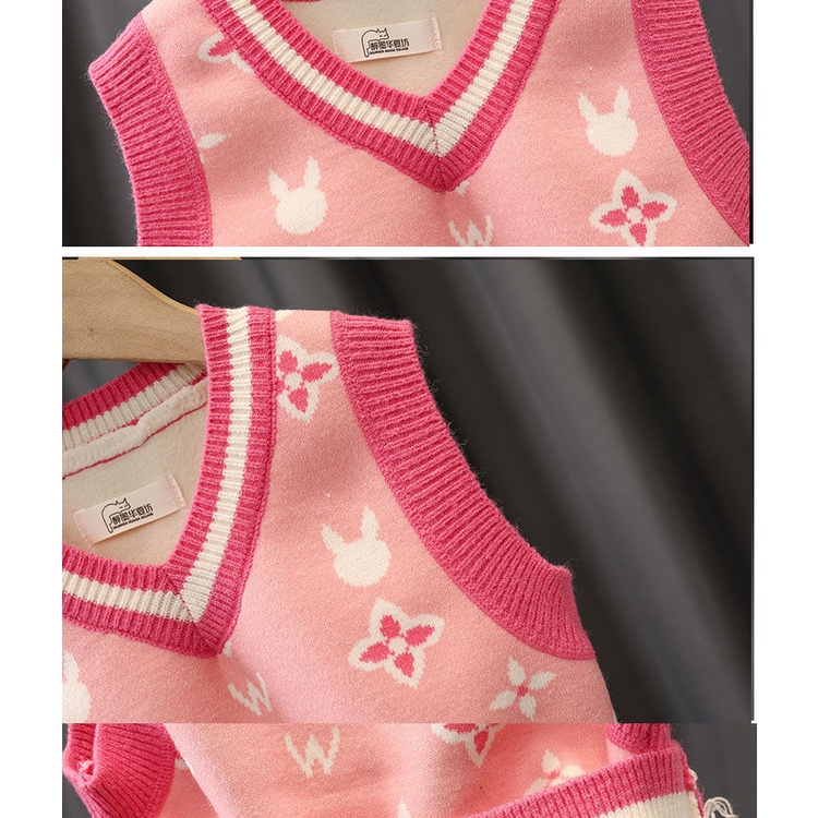 Áo Len Không Tay Thiết Kế Mới Thời Trang Mùa Xuân Thu Dành Cho Bé Gái
