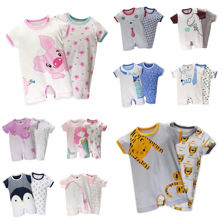 Set 02 Áo Bodysuit Dạng Quần Đùi Dành Cho Bé Từ 0-12 Tháng