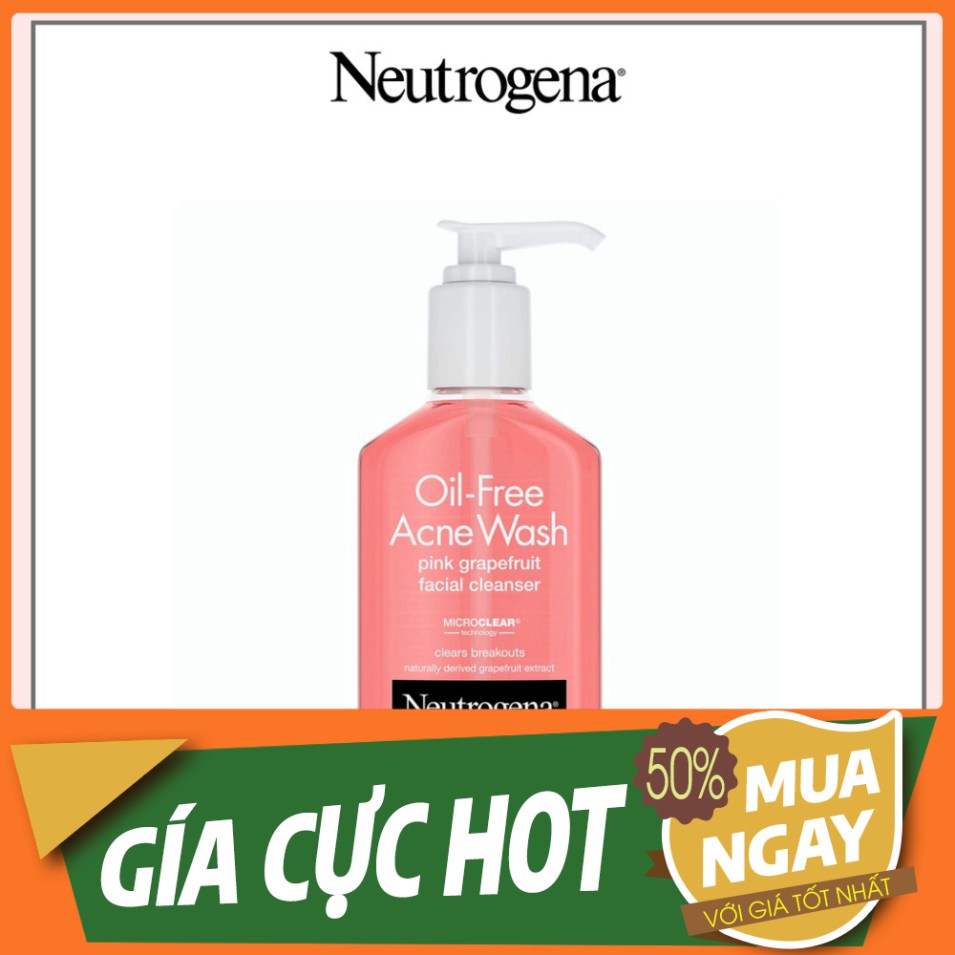 HOT HOT Sữa rửa mặt giảm mụn Neutrogena Pink Grapefruit Acne Face Wash ( 177mL ) HOT HOT