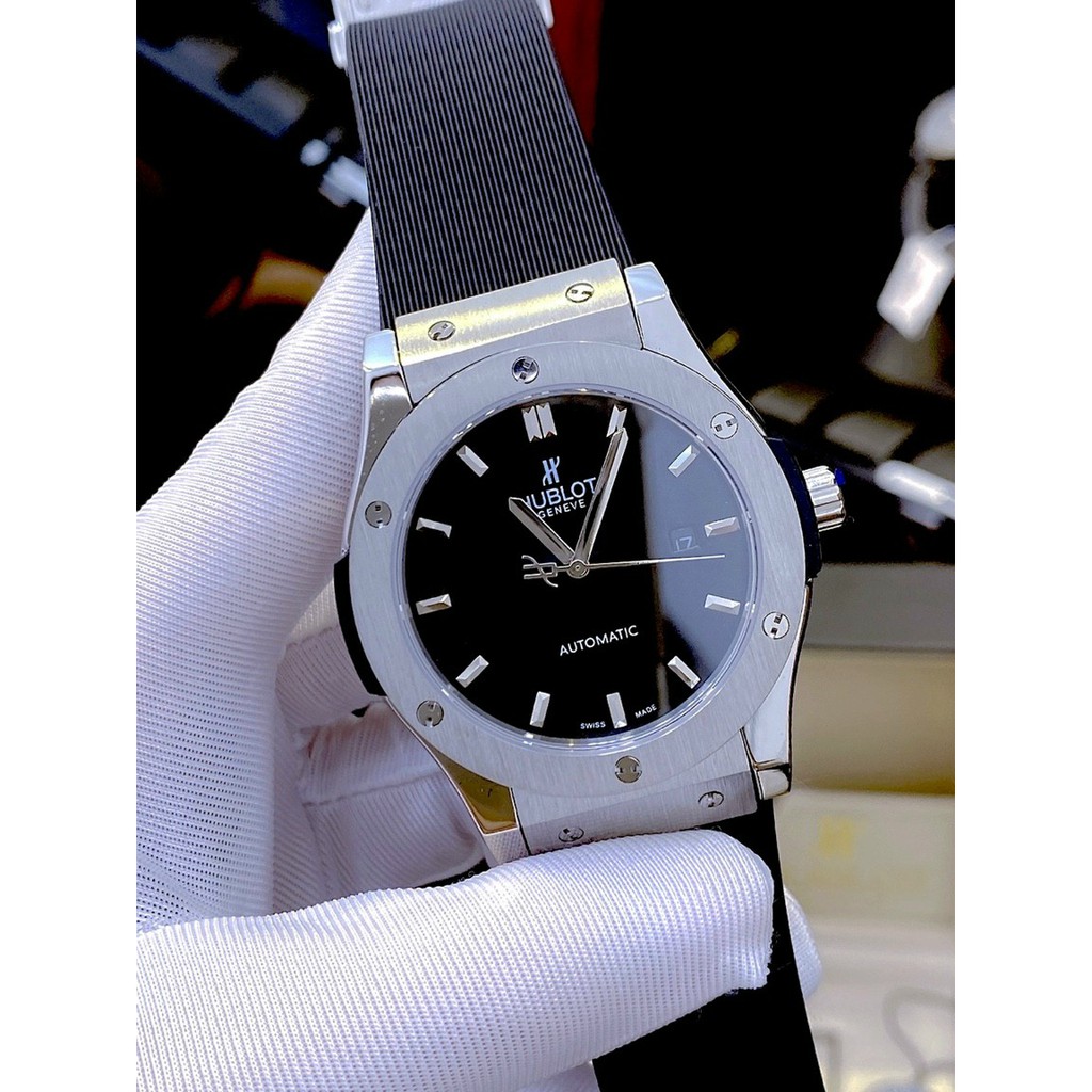 Đồng hồ nam chính hãng, đồng hồ đeo tay nam HL full box, tự động Automatic, dây cao su thiên nhiên, siêu đẳng cấp
