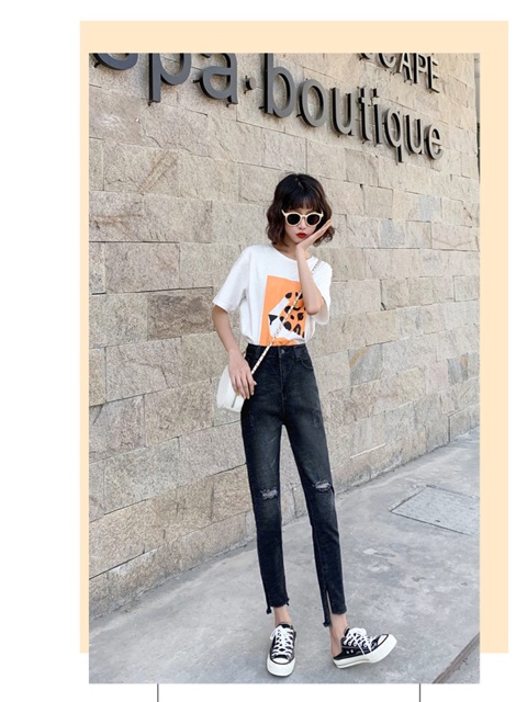 Quần jean thun big size màu xanh lưng cao lai sole size đại 70-100kg