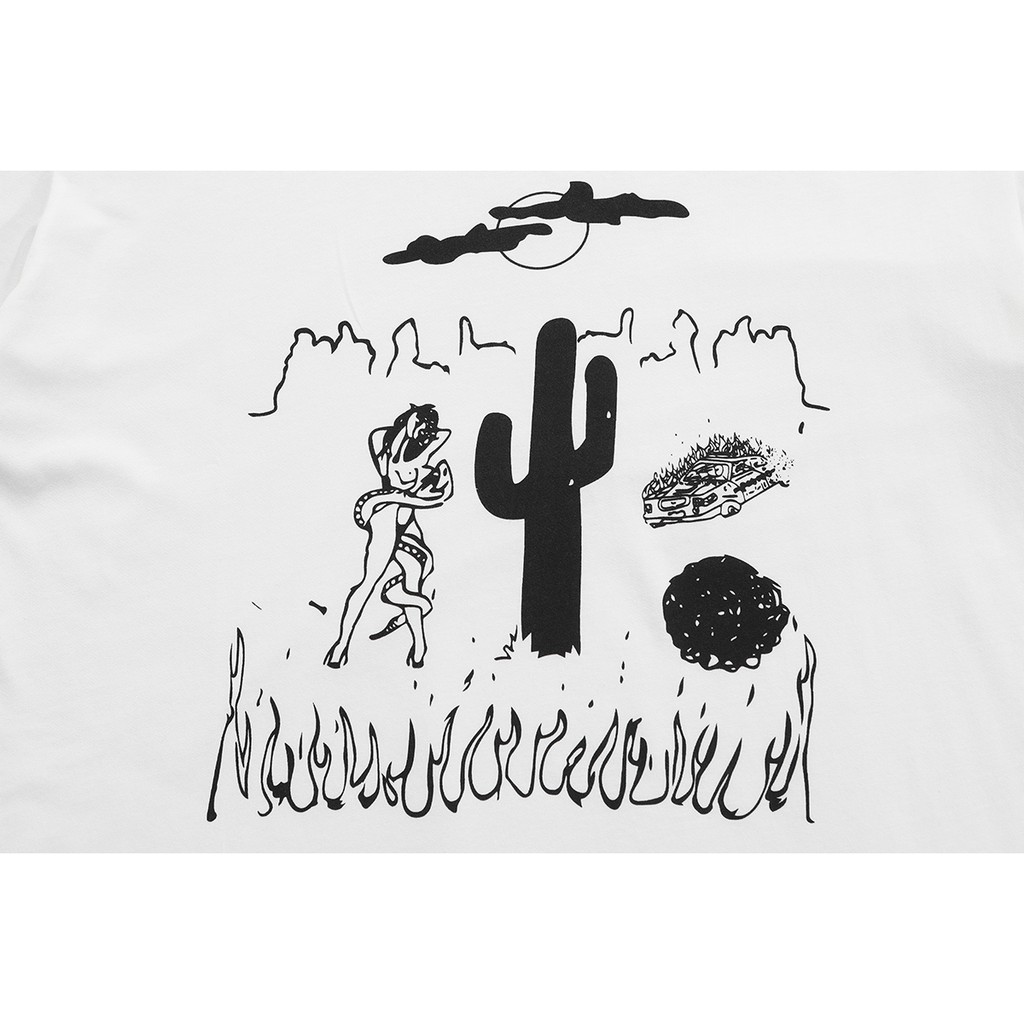 Travis Scott new cactus arm letter print fashion loose T-shirt