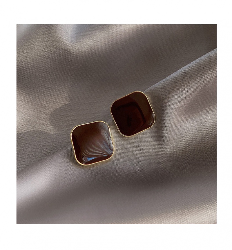 Bông tai hình vuông mạ bạc thời trang 2023 cho nữ