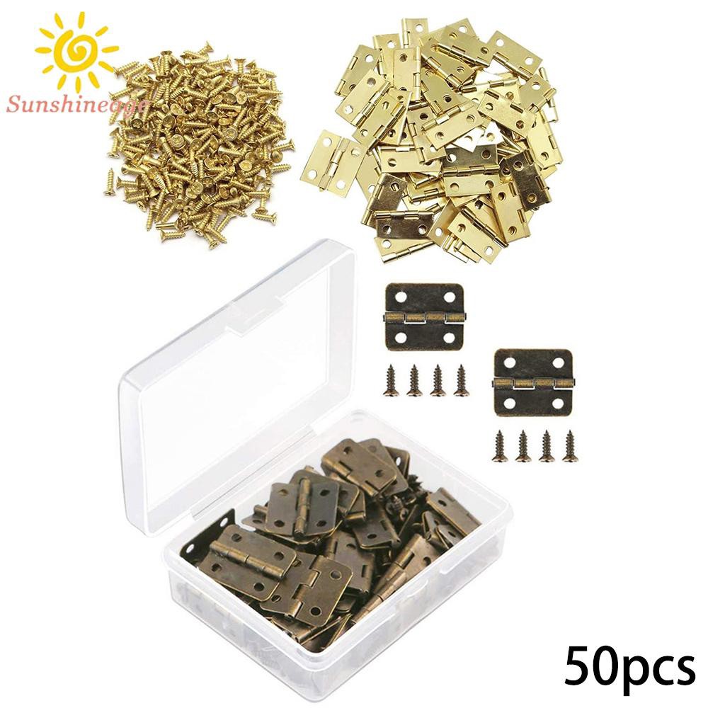 Set 50 Bản Lề Cửa Tủ Kèm Ốc Vít