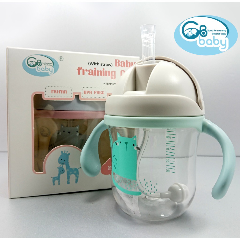 Bình Tập Uống Nước Cho Bé GB-Baby Tritan 220ML chống sặc dùng cho bé từ 6 tháng tuổi trở lên Chính Hãng