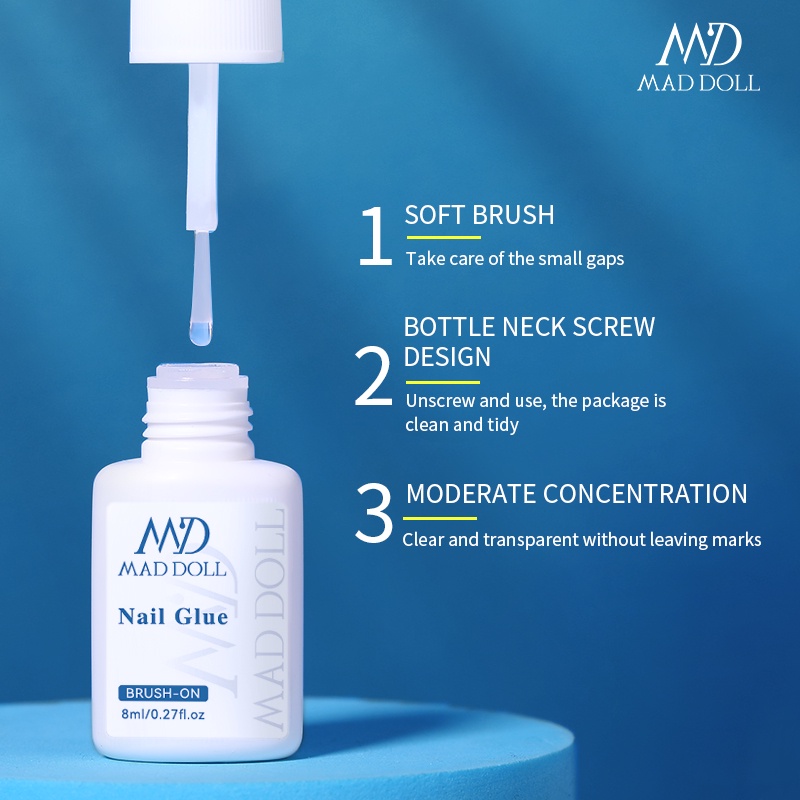 Bộ 2 Lọ Keo Dán Móng Tay Giả 8ml Trang Trí Nghệ Thuật