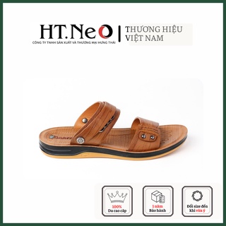 Sandal nam da bò đế kếp - dép nam HT.NEO- hàng da bò nguyên miếng 100% kết hợp đế kếp cao su siêu bền SD68