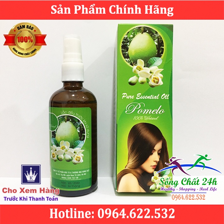 Tinh Dầu Bưởi Pomelo Hỗ Trợ Rụng Tóc, Kích Thích Mọc Tóc Con (150ml) - Sống Chất 24h