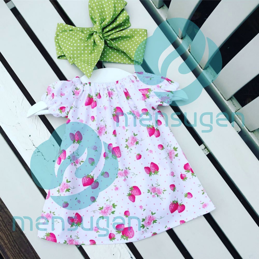 Vải cotton Họa Tiết Dâu Tây Dùng May Đầm Em Bé diy