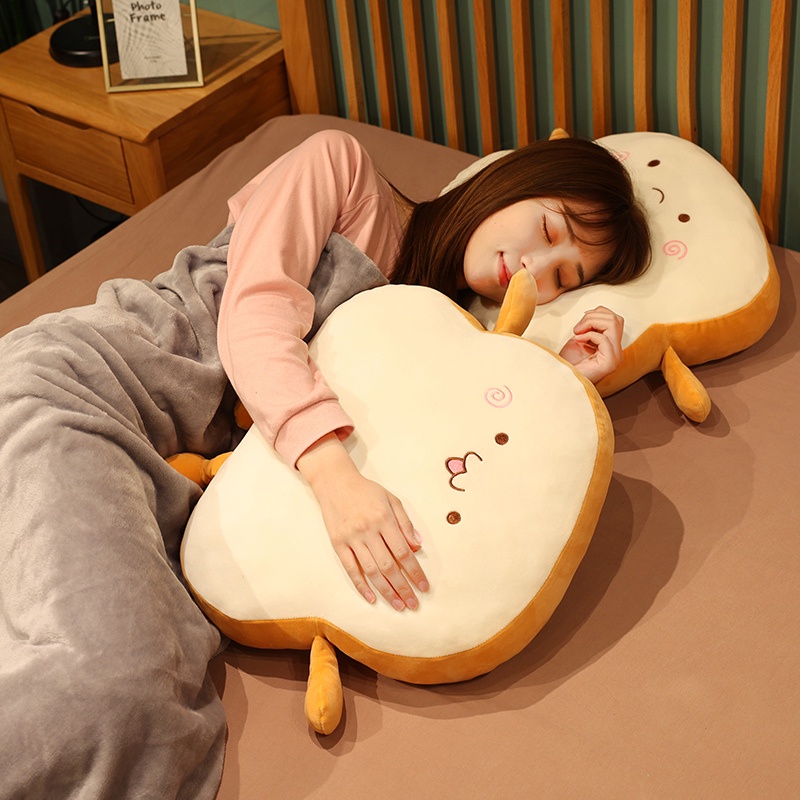 Bộ Chăn Gối Ngủ Trưa Văn Phòng Hai Mặt Hình Bánh Mì Dễ Thương Xinh Xắn