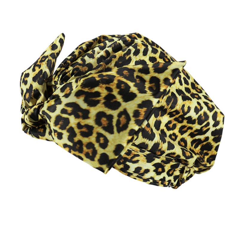 Mũ Trùm Tóc Khi Tắm Co Giãn Chống Thấm Nước In Họa Tiết Chiếc Lá Đính Nơ Xinh Xắn