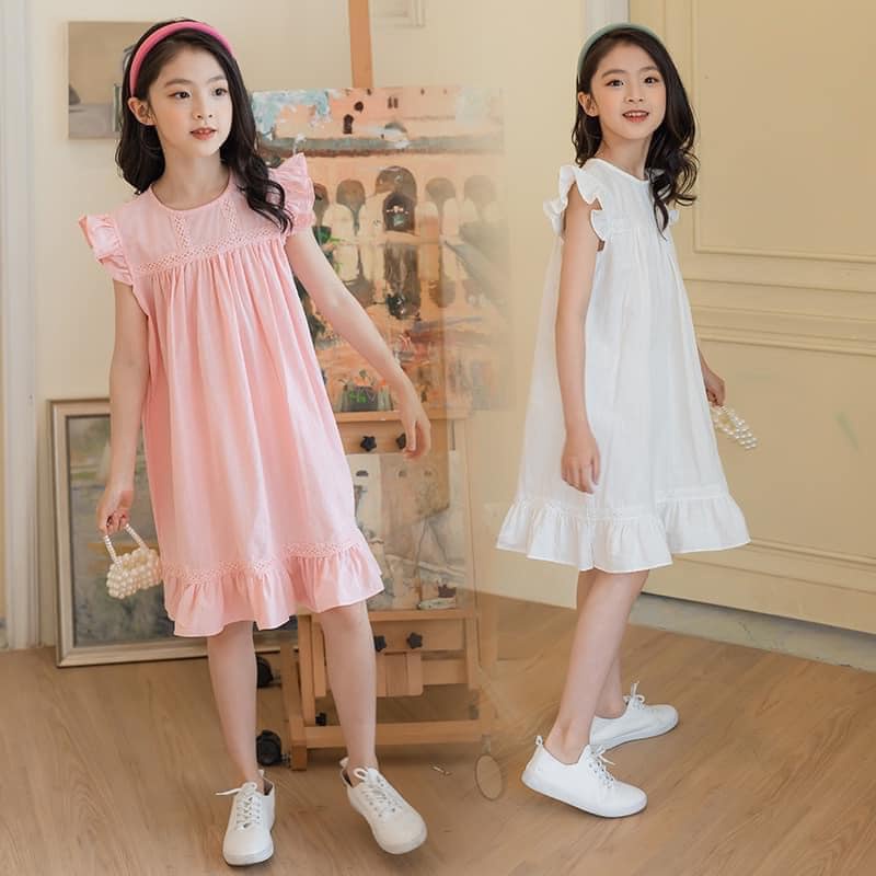 VÁY BÉ GÁI MÀU HỒNG PHẤN CỰC XINH BABY