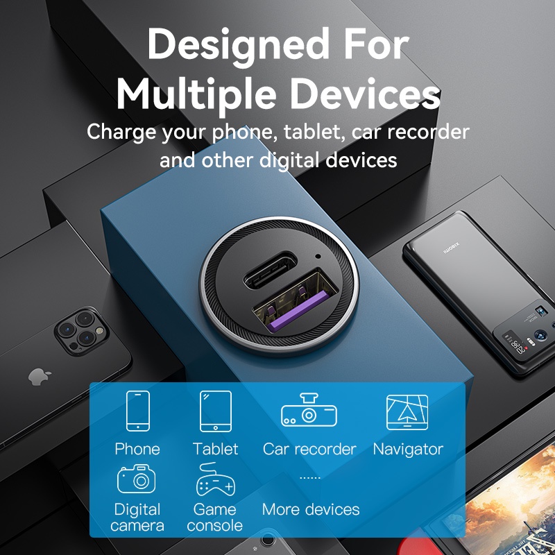 VENTION Cốc Sạc Nhanh QC 4.0 3.0 Cổng Kép 30W Cổng Usb Type C Cho iPhone Xiaomi / Huawei / Samsung