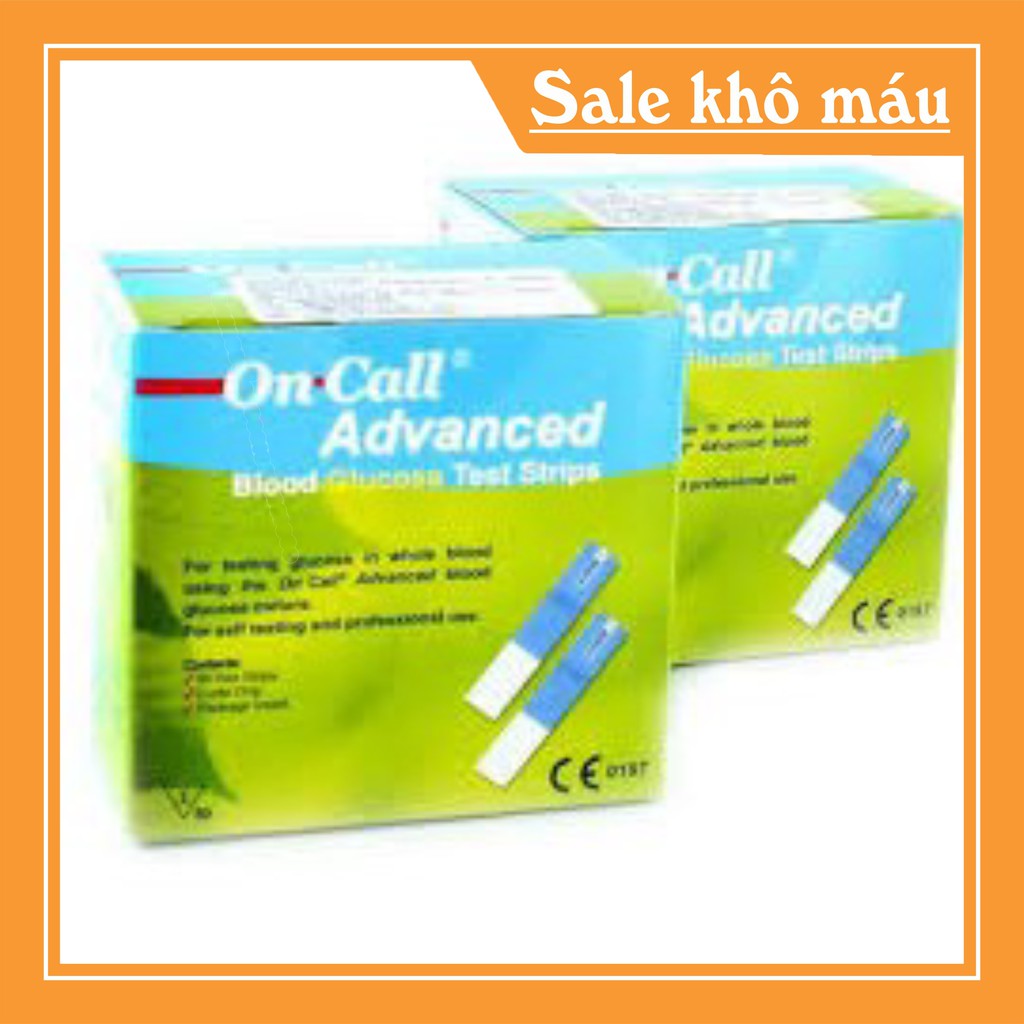 (có sẵn) Que thử đường huyết On call advanced chính hãng hộp 25 que