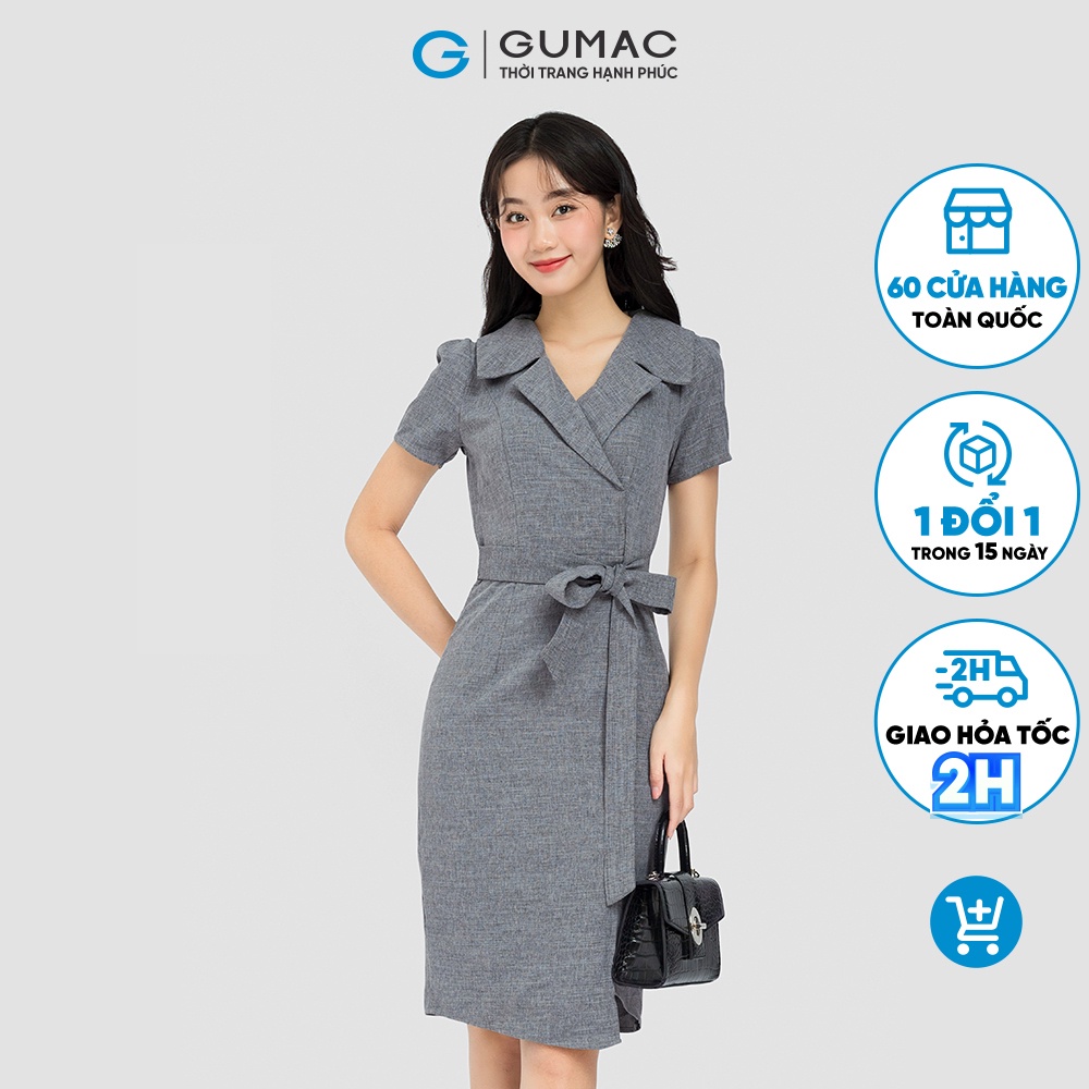Đầm body cổ vest thời trang GUMAC DC08100