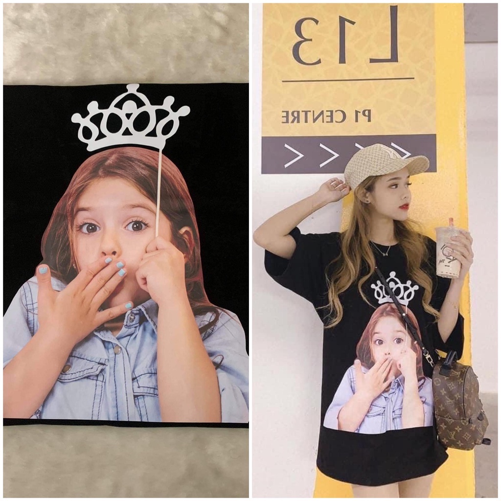 (TQXK 1:1) Áo thun ADLV in hình baby face công chúa vương miện  TQXK 1:1 chuẩn full-tag-mac-codee Size: 1 2 Sắc nét