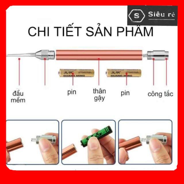 Nhíp ráy tai chuyên dụng inox Cao Cấp có đèn Bộ đèn soi lấy ráy tai cho bé -  an toàn
