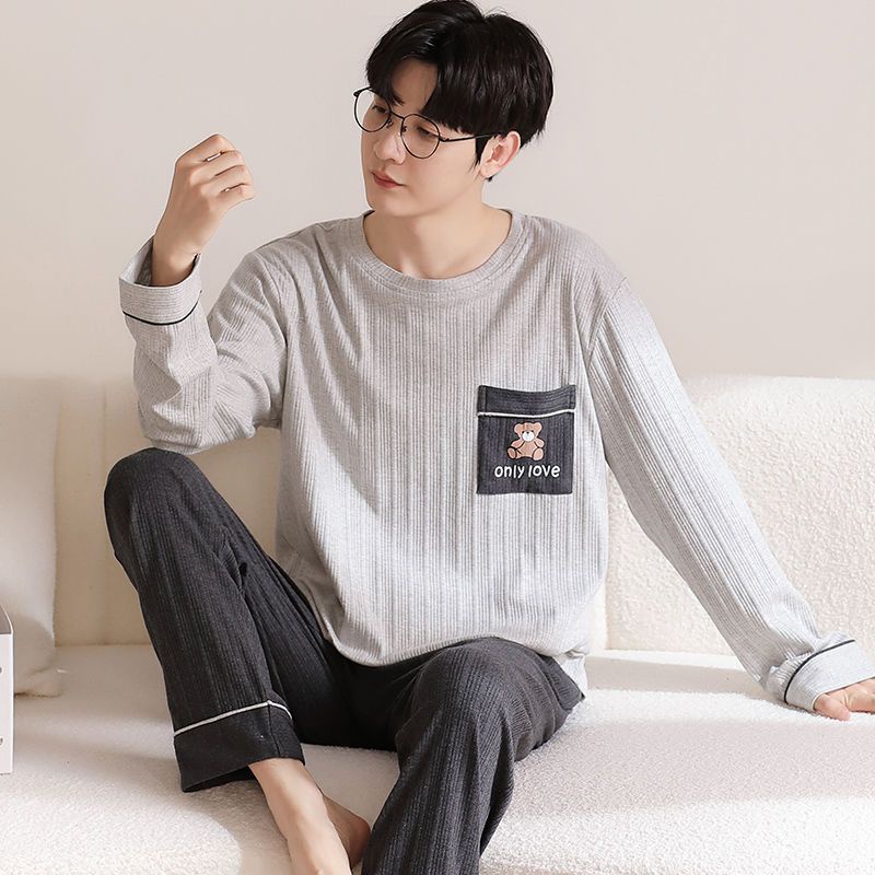 Bộ Đồ Ngủ Cotton Tay Dài Plus Size Cho Nam