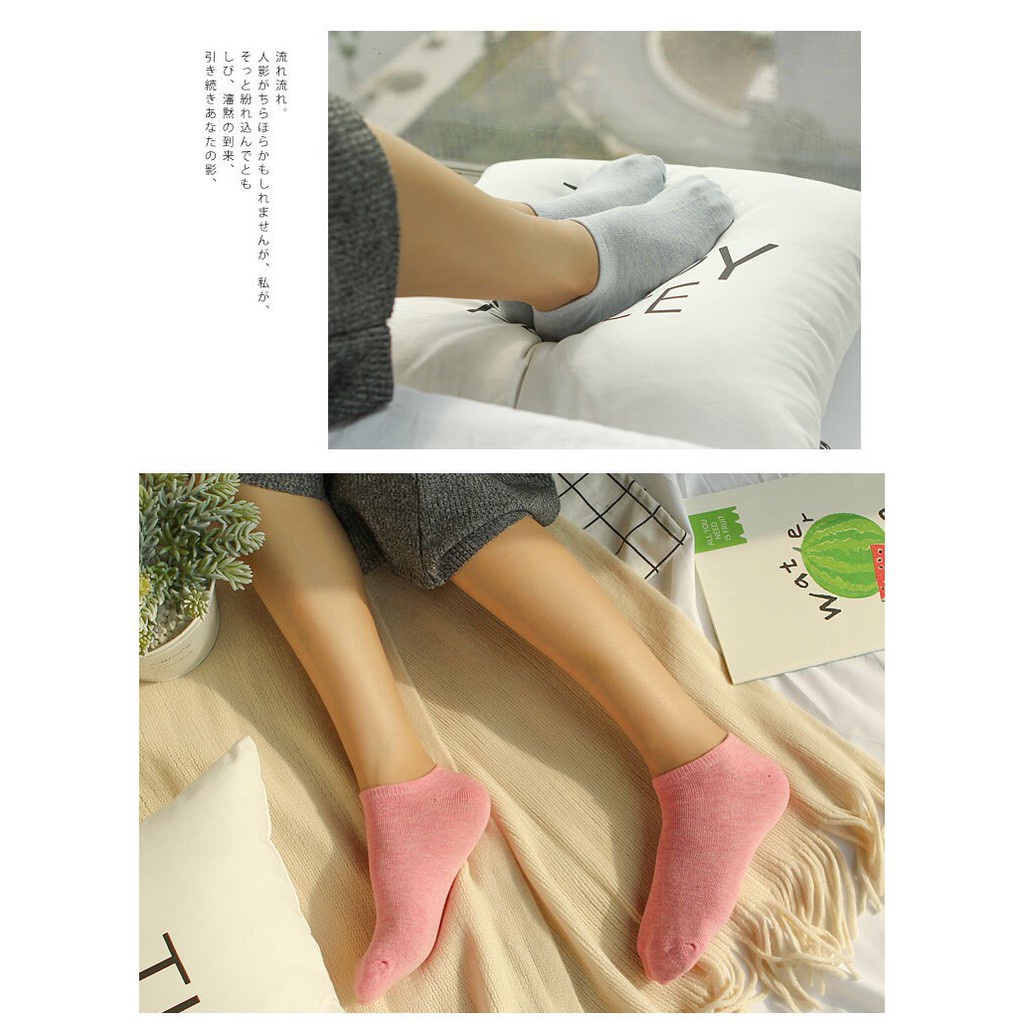 Tất Vớ Nữ Cotton Trơn Cổ Ngắn Hàn Quốc - Tất Vớ Cổ Thấp Thấm Hút Mồ Hôi 88157 SHOP SHIP SIÊU TỐC