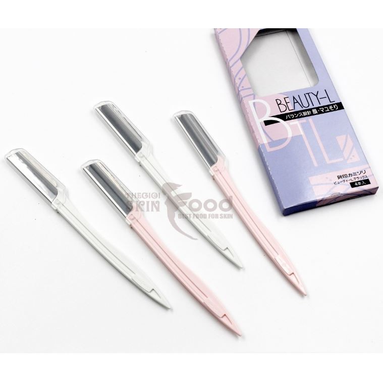 Dao Cạo Lông Mặt Thân Kim Loại Kai Razor Beauty ( set 4 dao)