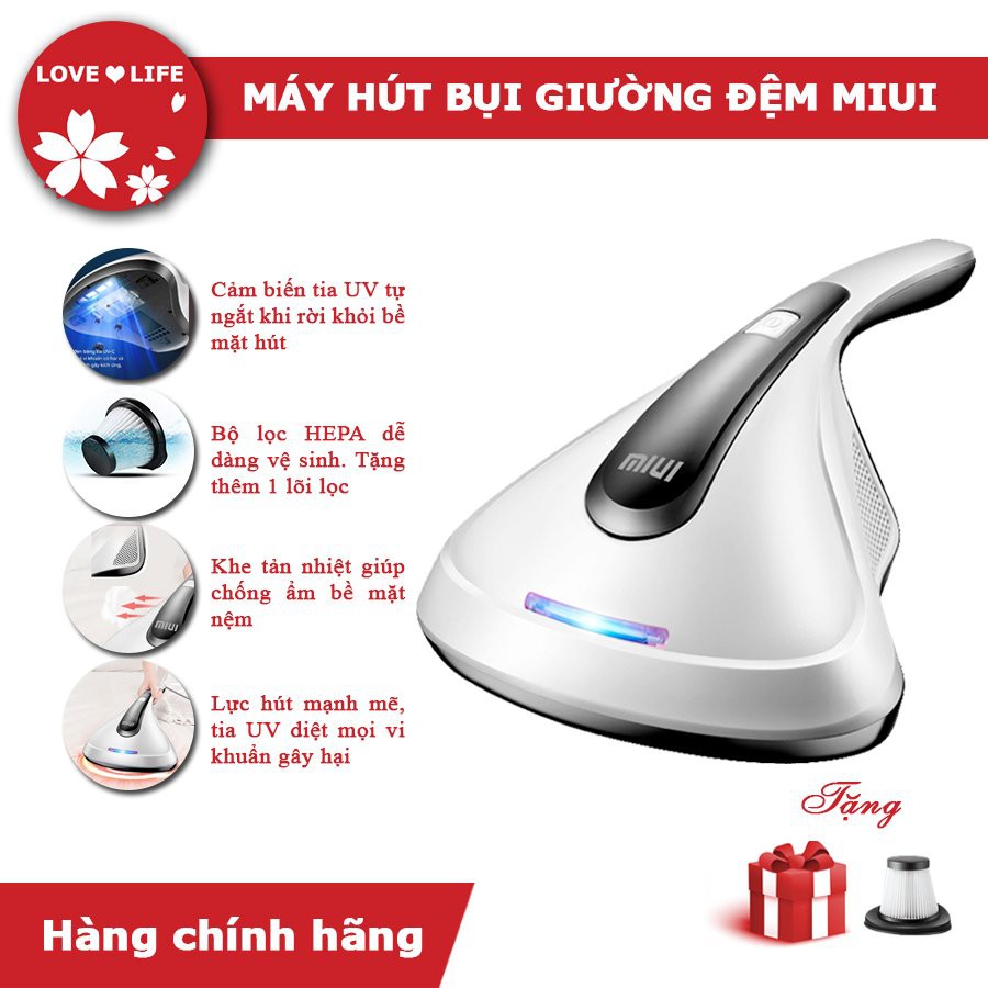 Máy hút bụi diệt khuẩn UV hút bụi gối đệm giường MIUI, Vệ Sinh Giường Nệm đánh bay bụi bẩn_Lovelife66
