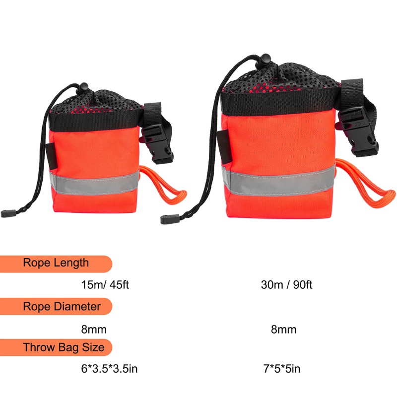 QQ Túi Phao Cứu Hộ Nổi Trên Mặt Nước Đa Năng Có Dây Thừng Màu Phản Quang