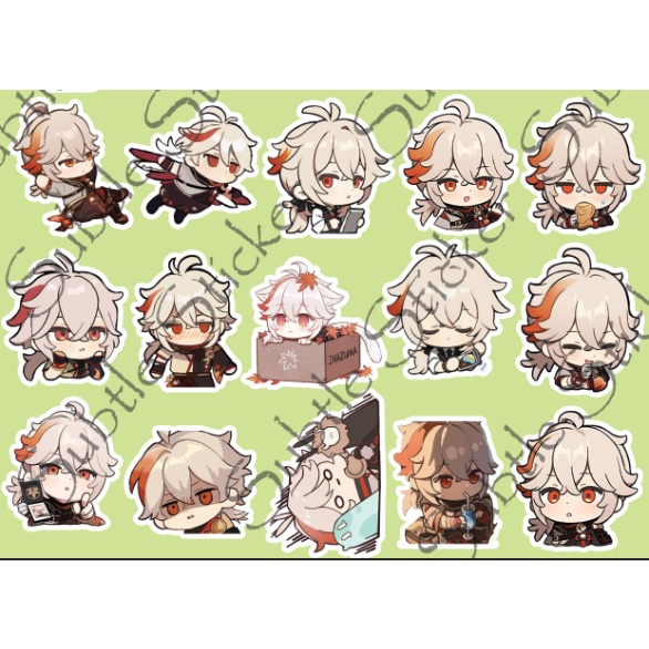 - Set 10/15 cái Sticker Kazuha game Genshin Impact  hình dán chibi trang trí vali, laptop siêu đẹp