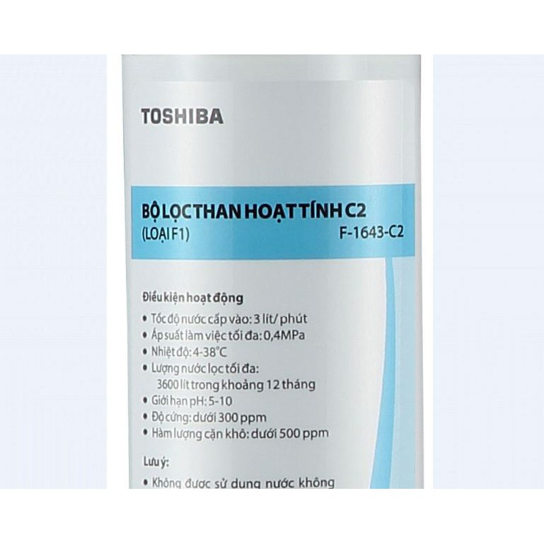 Lõi lọc nước số 4 Toshiba F-1643-C2. Thay cho máy lọc nước RO Toshiba TWP-W1643SV.