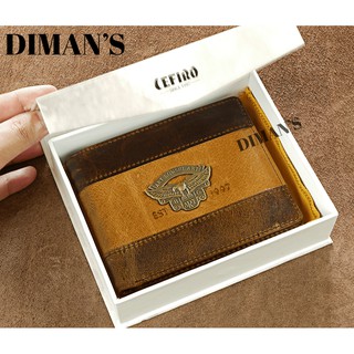 [Da Thật] Ví Nam DIMAN'S Phong Cách U.S.A 2021 Logo 3D Đồng Đúc Siêu Đẹp. Mã DB01 ( BH 3 năm )